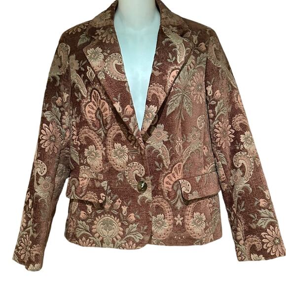 Kasper Womens Size 8 Brown Tapestry Blazer/Jacket - Picture 1 of 7